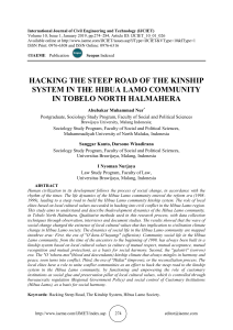 HACKING THE STEEP ROAD OF THE KINSHIP SYSTEM IN THE HIBUA LAMO COMMUNITY IN TOBELO NORTH HALMAHERA 