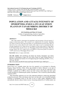 POPULATION AND ATTACK INTENSITY OF SPODOPTERA EXIGUA ON LEAF ONION PLANTS IN TANAH MIRING DISTRICT OF MERAUKE 