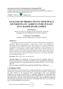 ANALYSIS OF PRODUCTIVITY EFFICIENCY OF FOOD PLANT AGRICULTURE IN EAST JAVA BASED ON DEA INDEX 