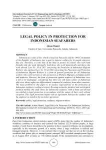 LEGAL POLICY IN PROTECTION FOR INDONESIAN SEAFARERS