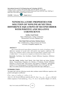 NONOSCILLATORY PROPERTIES FOR SOLUTION OF NONLINEAR NEUTRAL DIFFERENCE EQUATIONS OF SECOND ORDER WITH POSITIVE AND NEGATIVE COEFFICIENTS 