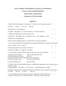 I B.Tech II Semester (MR15 Regulations) I Mid Examination -  BEEE (Common for CE ME and MinE)