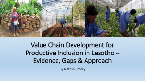 Value Chains for Productive Inclusion in Lesotho 