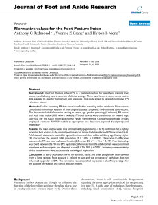 redmond, Menz 2008 Normative values for the Foot Posture Index