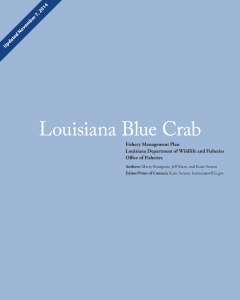 Louisiana Blue Crab - Fishery Management Plan