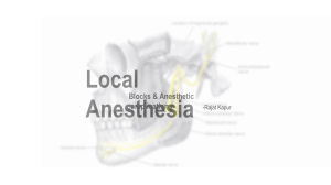 Oral and Maxillofacial Surgery - Local Anaesthesia 