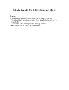 Study Guide for Classification Quiz (1)