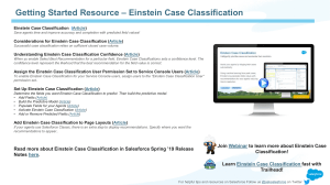 Getting Started Resource- Einstein Case Classification