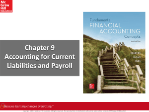 Chapter 9 - Accounting for Current Liabilities and Payroll