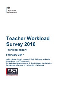 TWS 2016 FINAL Technical Report Feb 2017- QUESTIONNAIRE OF WORKLOAD