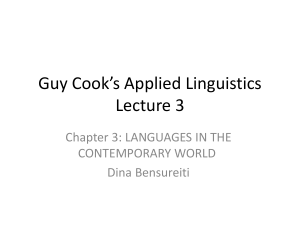 Applied Linguistics Lecture 3