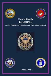 Users Guide for JOPES May 1995