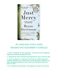 Just Mercy STUDENT STUDY GUIDE