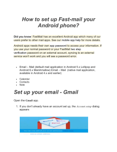 How to set up Fast-mail your Android phone