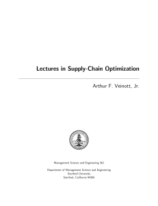 Veinott Supply Chain Optimization Course Notes