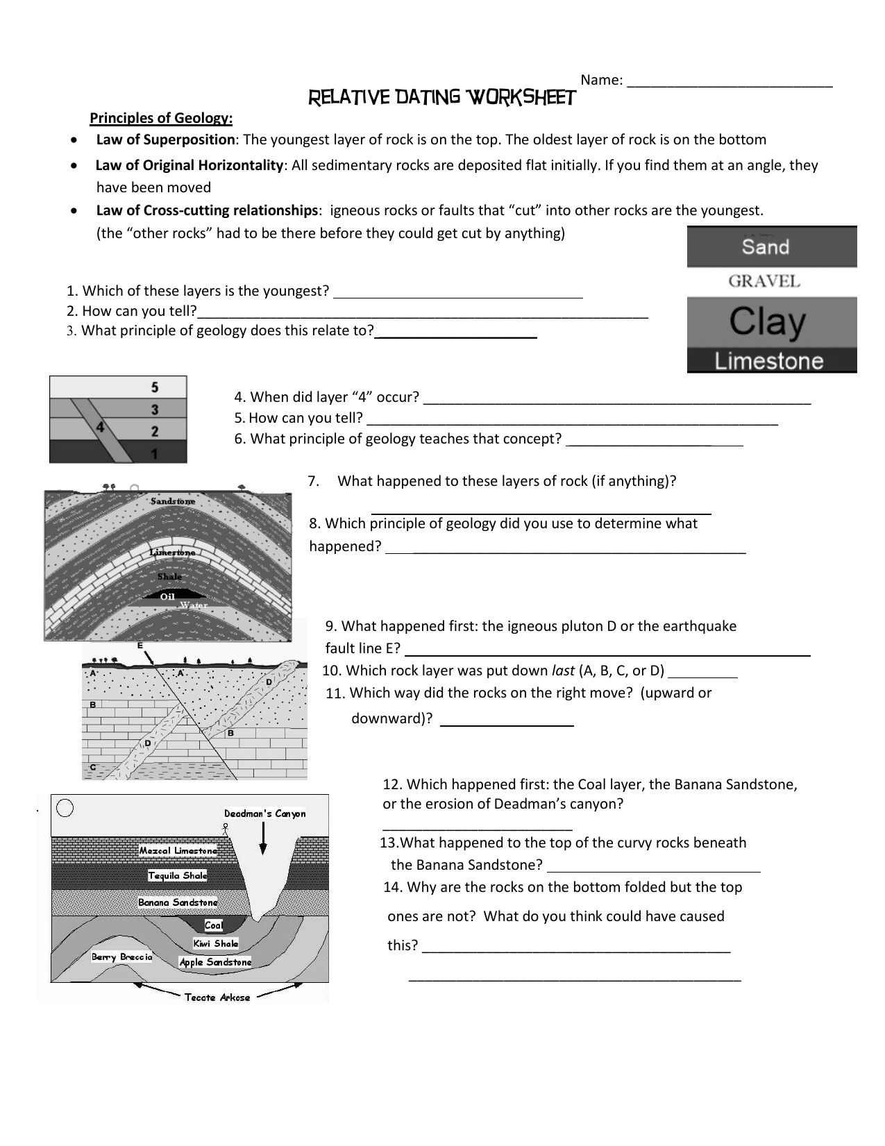 Of geology principles relative answers worksheet dating Name: RELATIVE