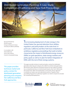 Distributed Generation Planning: A Case Study Comparison of California and New York Proceedings