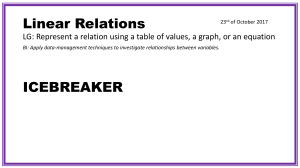 Chapter 3.1 Linear relations