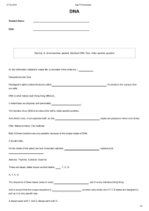 DNA worksheet