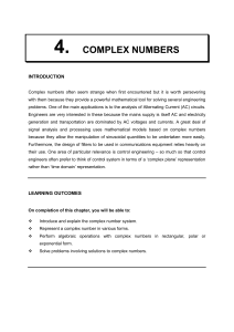 CHAPTER 4 - COMPLEX NUMBERS