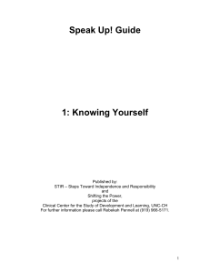 Speak Up Guide Chapter 1 Knowing Yourself