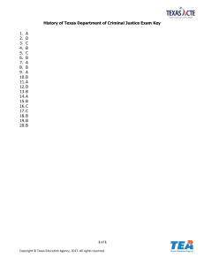 Exam Key-History of Texas Department of Criminal Justice 0