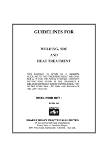 GUIDELINES FOR WELDING, NDE and HEAT TREATMENT