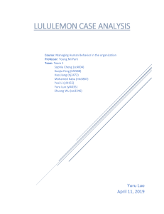 Lululemon case analysis