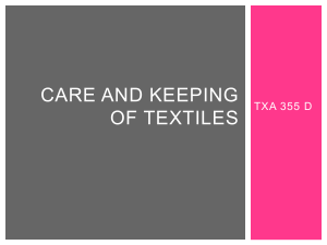 Care and Keeping of Textiles TXA 355