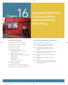 Chapter 16 - Integrated Marketing Communications and International Advertising
