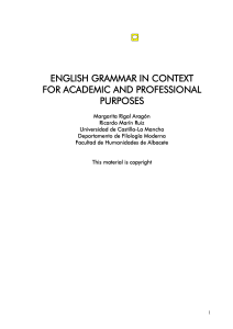 ENGLISH GRAMMAR IN CONTEXT FOR ACADEMIC AND PROFESSIONAL PURPOSES