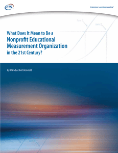 Nonprofit What Does It Mean to Be a Nonprofit Educational Measurement Organization in the 21st Century 2005 18pp