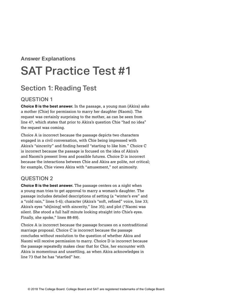 sat sample test 1 answers