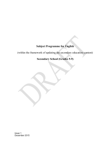 Ensglish Subject Programme 5-9