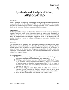 ap lab manual  4 - synthesis and analysis of alum