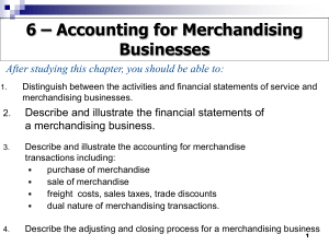 Accounting for Merchandising
