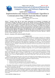 Implementation and Analysis of Sosemanuk Algorithm in Communication Data VOIP Networks Based Android