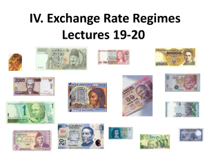 Frankel Lectures 19-20 Exchange Rate Regimes
