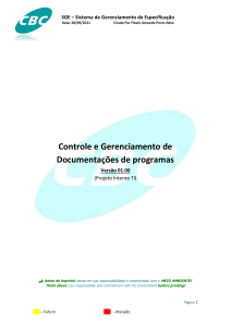 Controle e Gerenciamento de Documentações de programas
