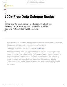 100 plus Free Data Science Books List - 14-Aug-18