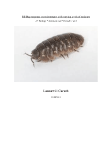 AP Biology-Pill Bug Lab Report-Lannawill Caruth