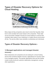 Cloud Disaster Recovery