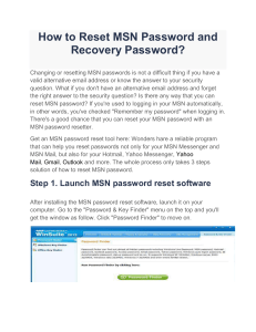 How to Reset MSN Password and Recovery Password