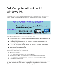 Dell Computer will not boot to Windows 10