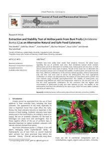 Extraction and Stability Test of Anthocyanin from Buni Fruits (Antidesma Bunius L) as an Alternative Natural and Safe Food Colorants