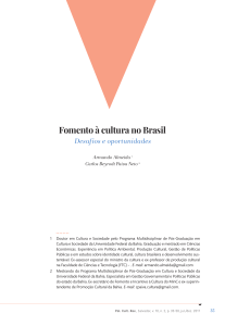 PAIVA NETO e ALMEIDA - Fomento a cultura no Brasil - Desafios e oportunidades