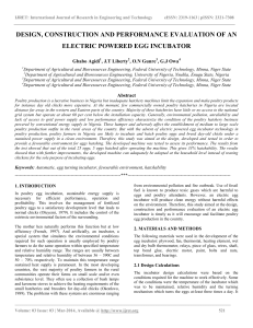 ELECTRIC POWERED EGG INCUBATOR