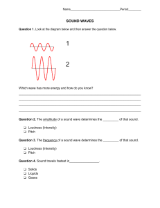 EXIT TICKET Sound waves Amplitude and Energy