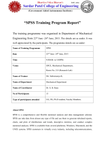 SPSS Training Program-Report