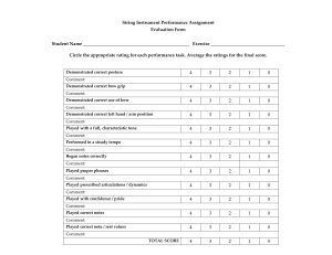 String Instrument Performance Assignment Evaluation Form